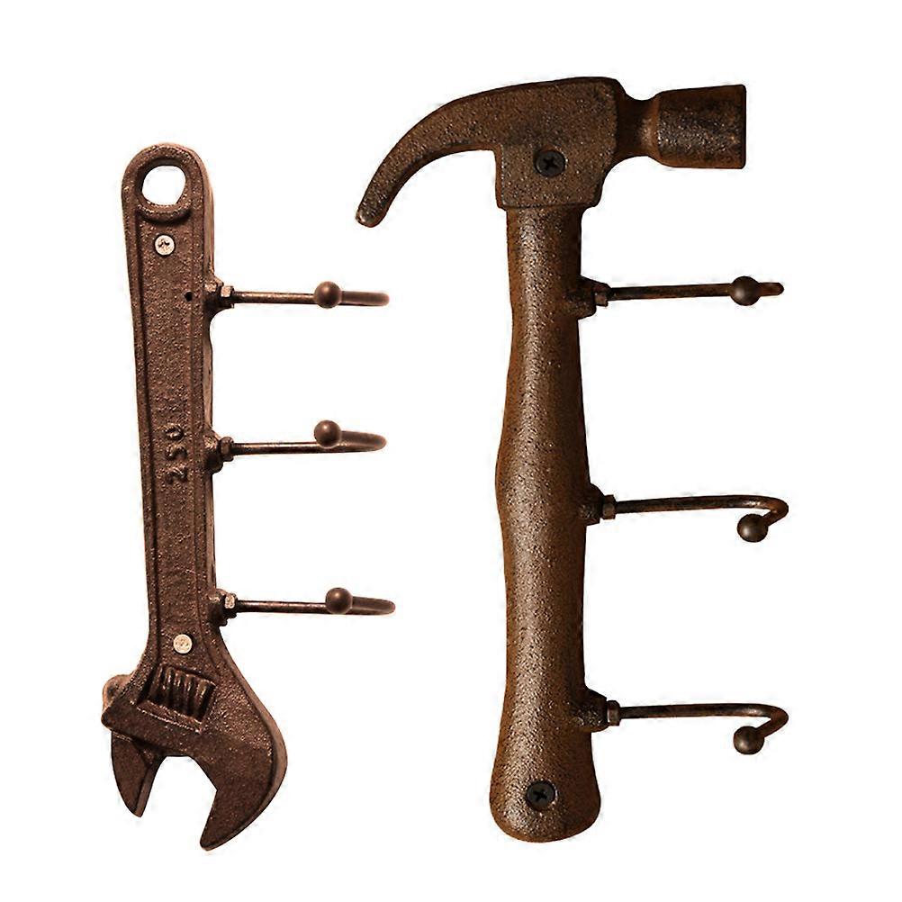 Metal Wall Hooks Wrench Shape Wall Mounted Hook Industrial Style Living Room 9.4×4.9×0.4in Hanging Umbrellas 1Set