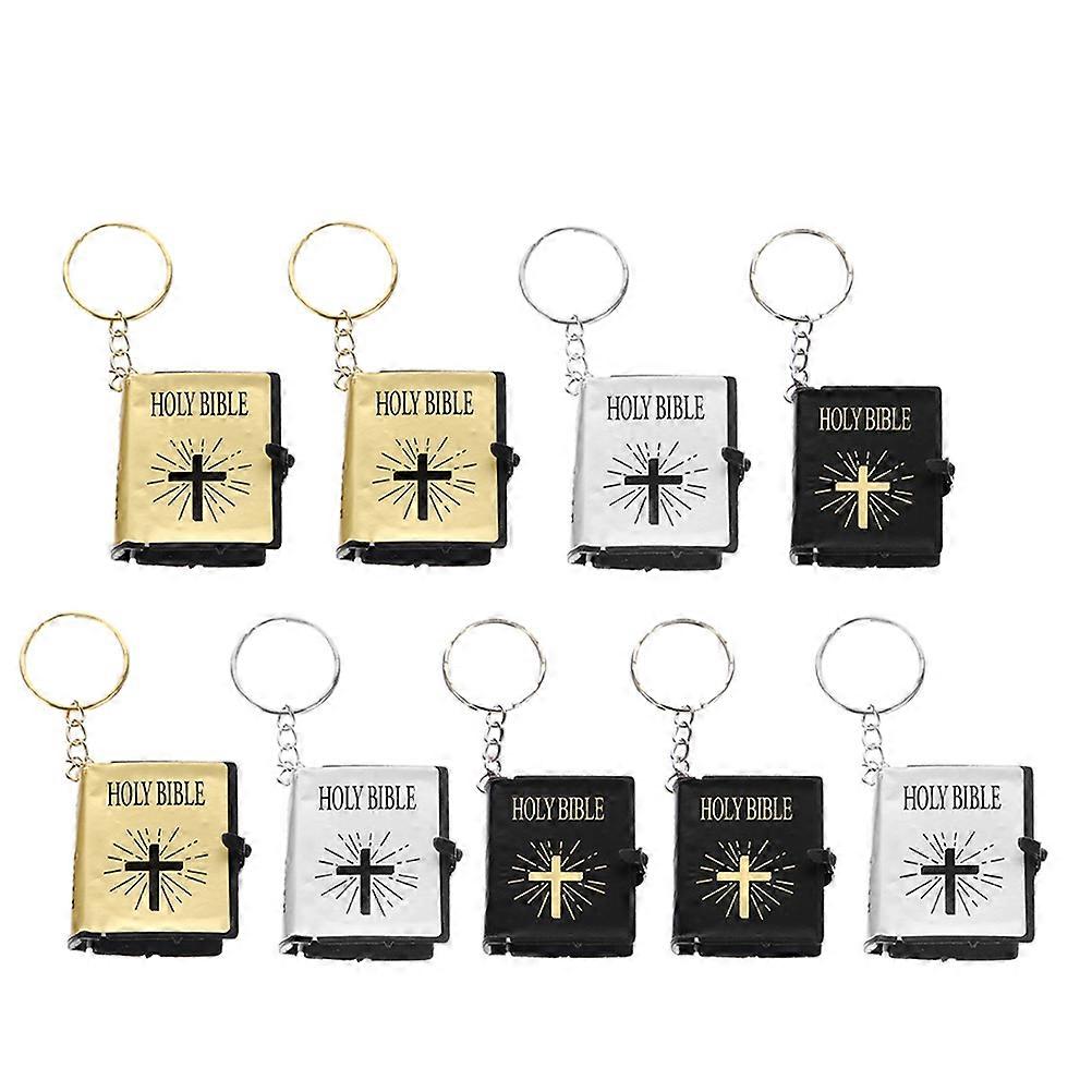 Keyring Bible Keychain Plastic Material Creative Design Key Holder 9Pcs