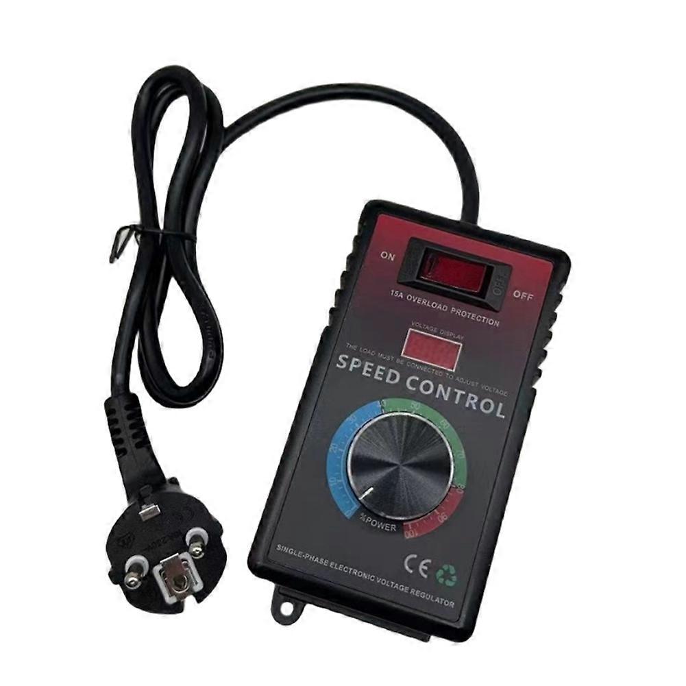 AC Motor Speed Controller, 220V 15A 4000W Variable Speed Controller Fan Speed Controller with 3 Speed Levels EU Plug