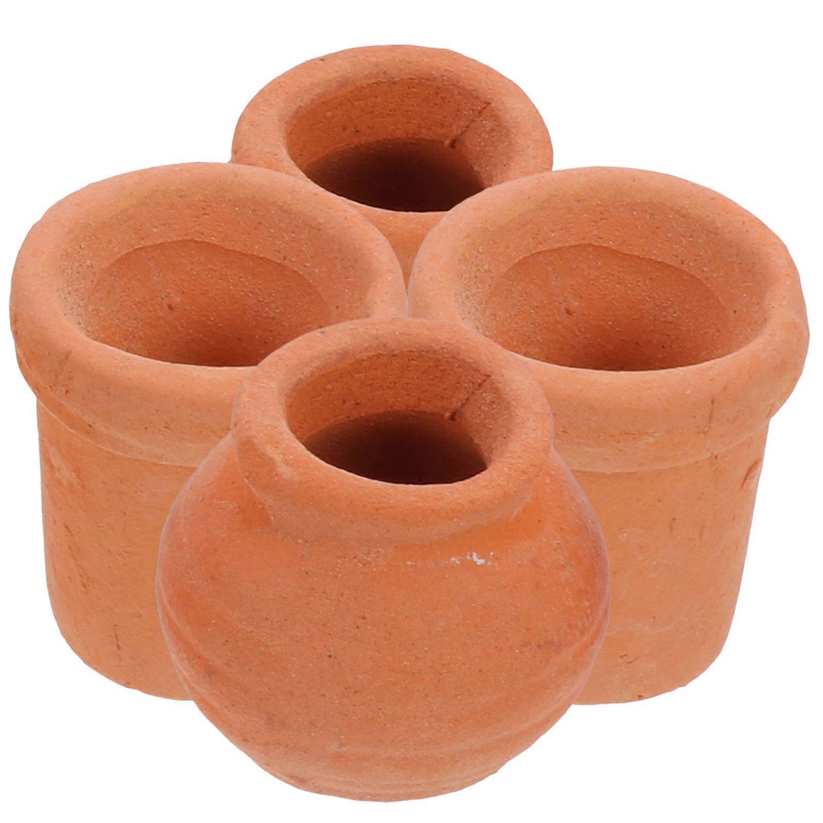 4pcs Durable Mini Ceramic Planter Practical Plant Growing Pot
