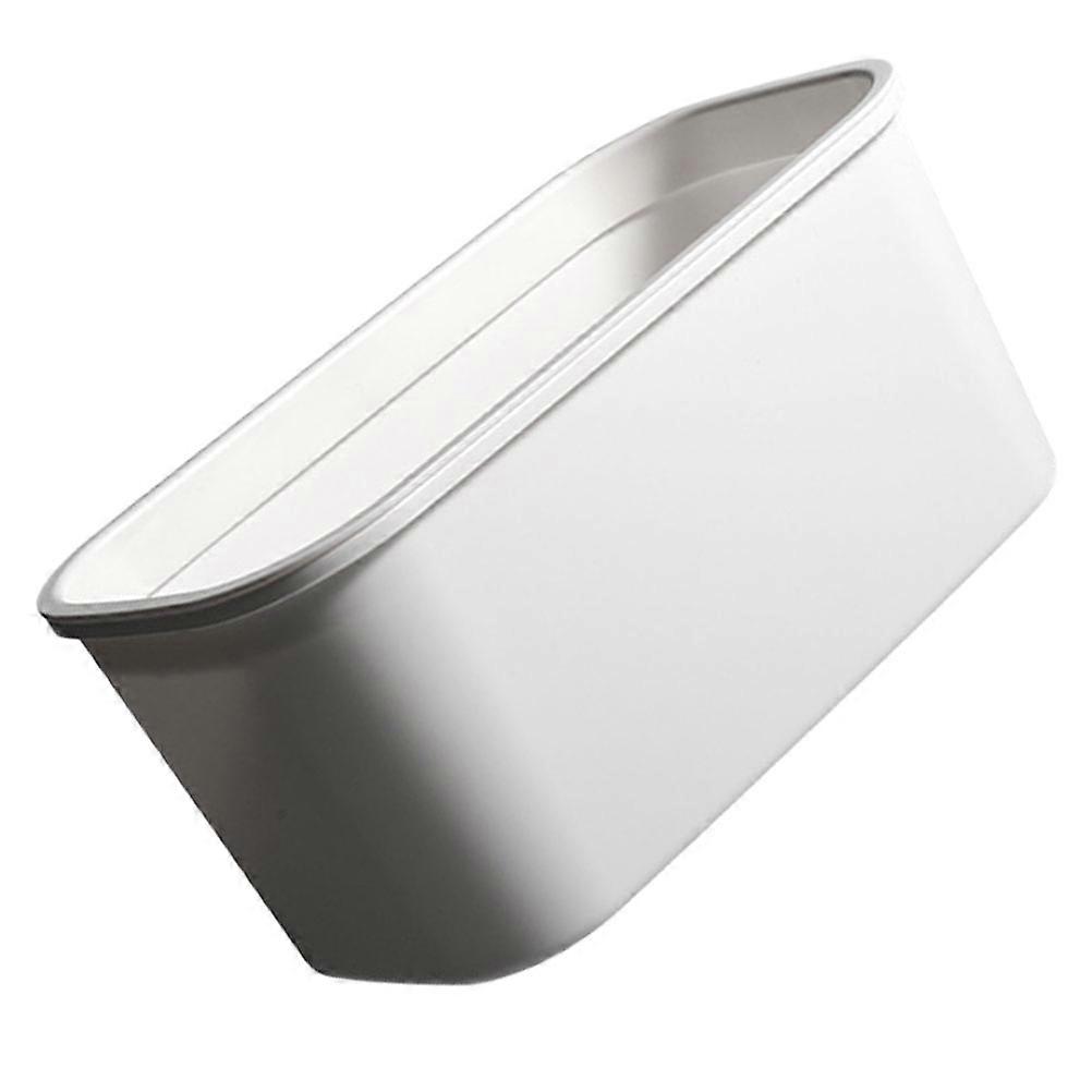 Plastic Garbage Can 1Pcs White Space-Saving Trash Can Fall-Resistant for Storage Use