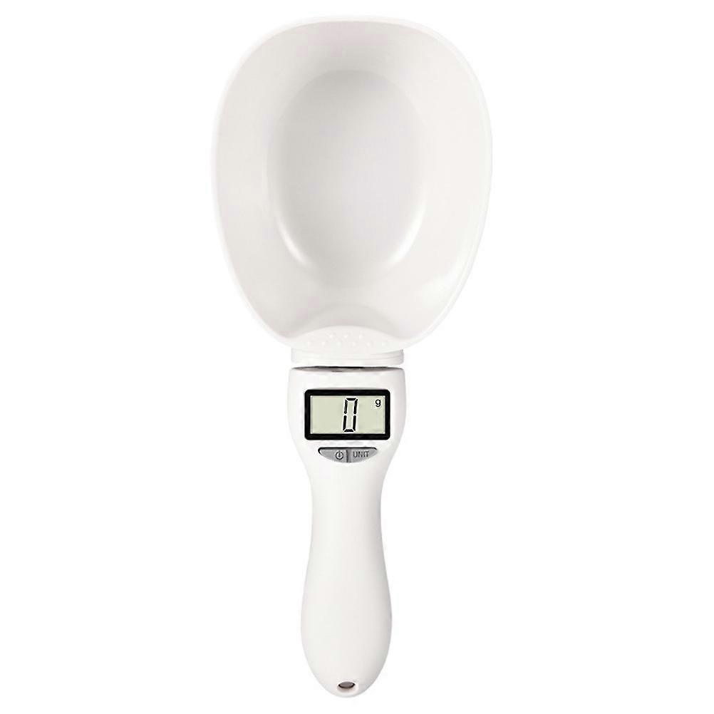 Digital Measuring Spoon with Built in Kitchen Scale for Food, Ingredients, and Pet Food – Multifunctional Smart Weighing Scoop in Beige