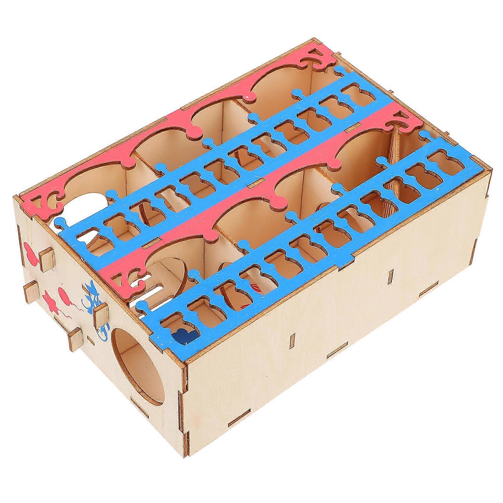 Natural Wooden Hamster Maze Labyrinth for Small Pets – Safe, Non Toxic Exercise Playground to Prevent Obesity and Relieve Stress