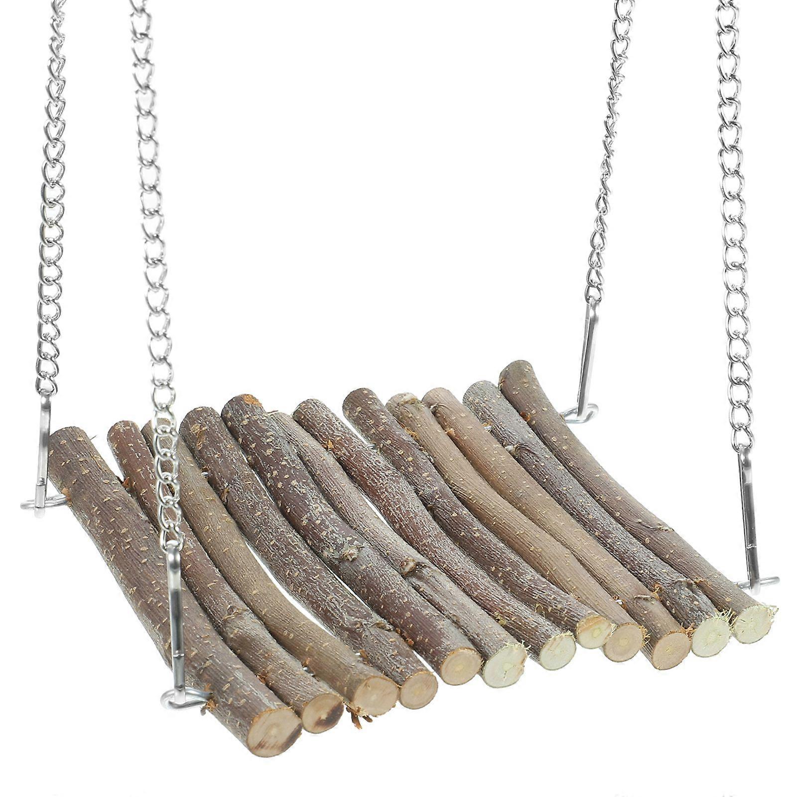 Hermit Crab Climbing Toy Reptile Hanging Swing Toy Wooden Lizard Hammock Reptile Basking Swing