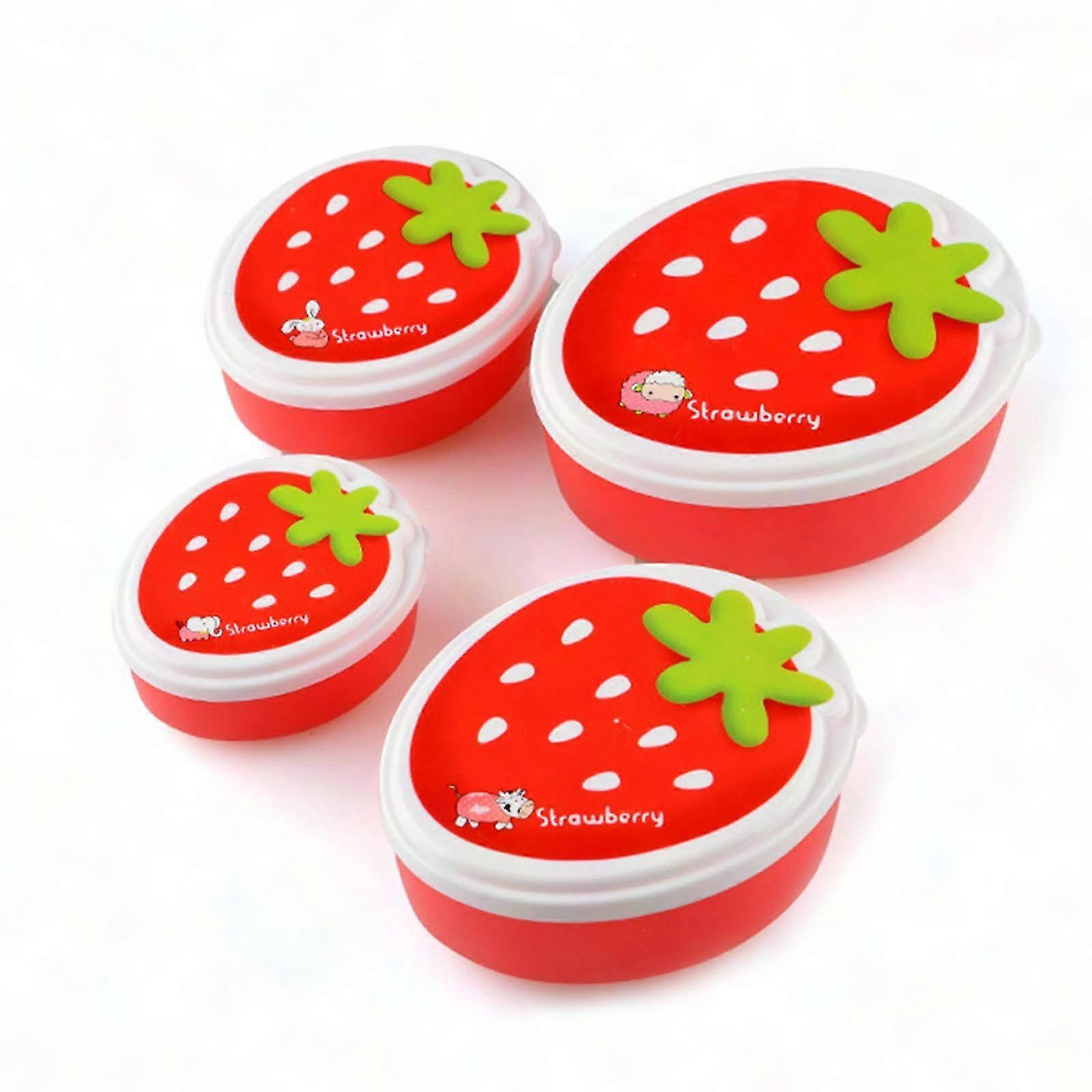 4-Pack Bento Box Set - Durable Plastic Containers for Snacks, Fruits, and Meals