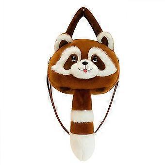 Little Raccoon Doll Shoulder Bag Crossbody Bag Cute Cartoon Little Panda Children's Handheld Plush Toy Bag Gift