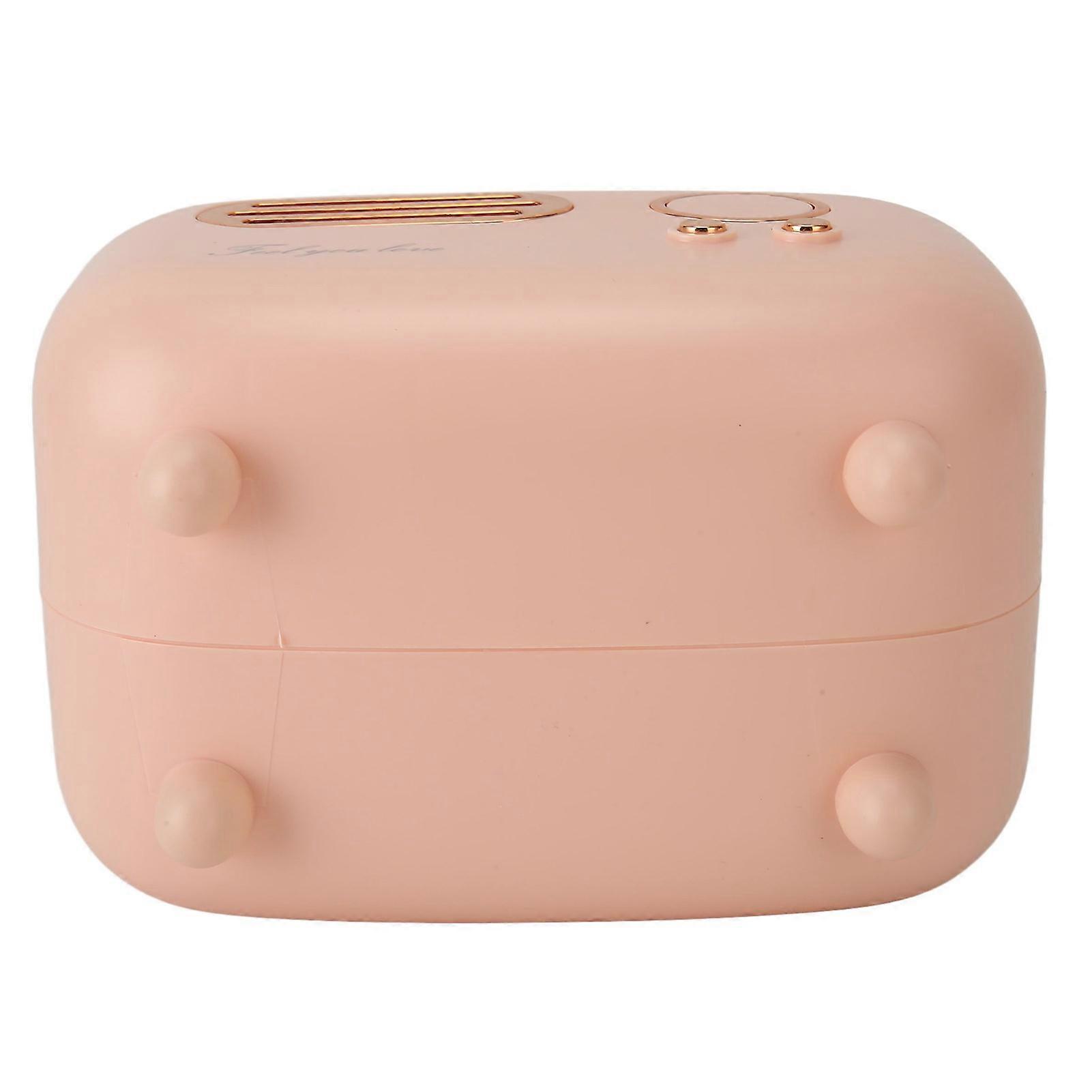 Tissue Box Holder Cute Radio Style Wide Opening Anti Slip Feet Plastic Tissue Paper Box for Office Bedroom Living Room Pink