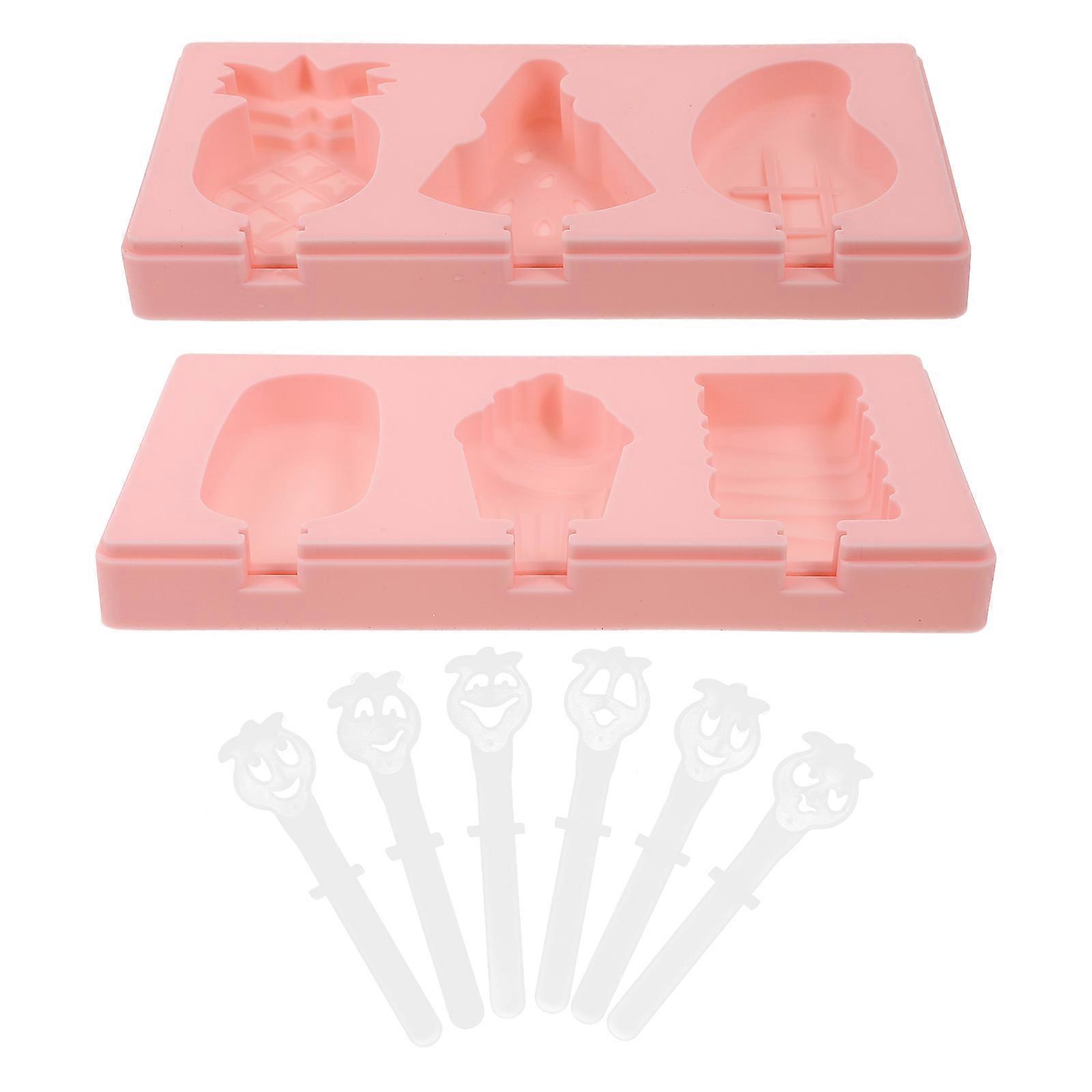 Fruit Shaped Ice Cream Molds Silicone Removable for Cleaning Dishwasher Safe 2Pcs