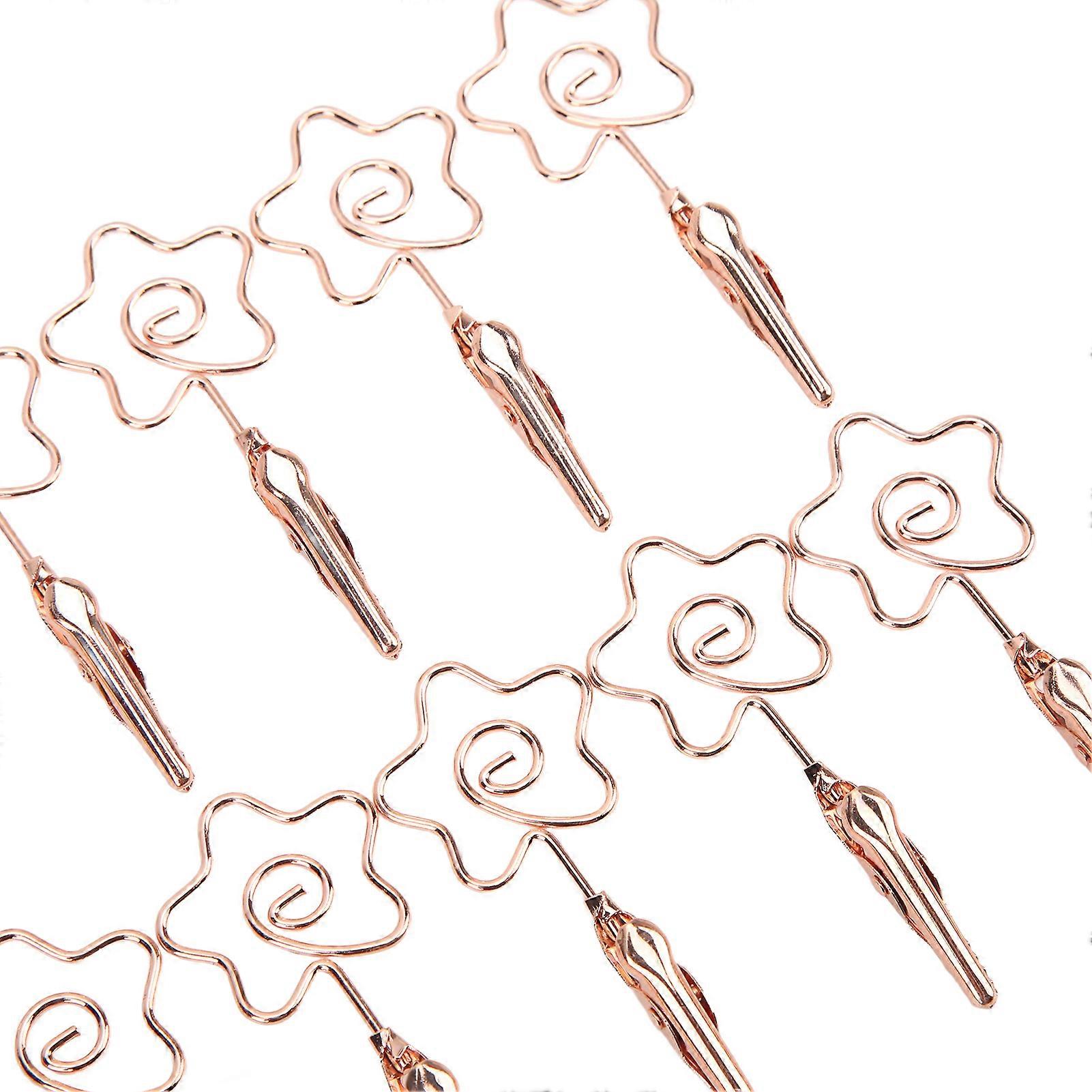 10Pcs Name Card Clips Metal Double Headed Strong Clip Sturdy Durable Wide Application Number Card HolderRose Gold