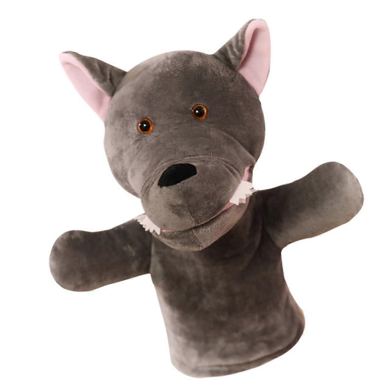 Interactive Wolf Plush Hand Puppet for Creative Imagination and Communication at Home, Kindergarten, and Learning Centers