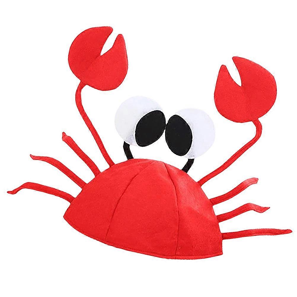 Costume Crab Hat Red Soft Flannel Material For Kids 1Pack