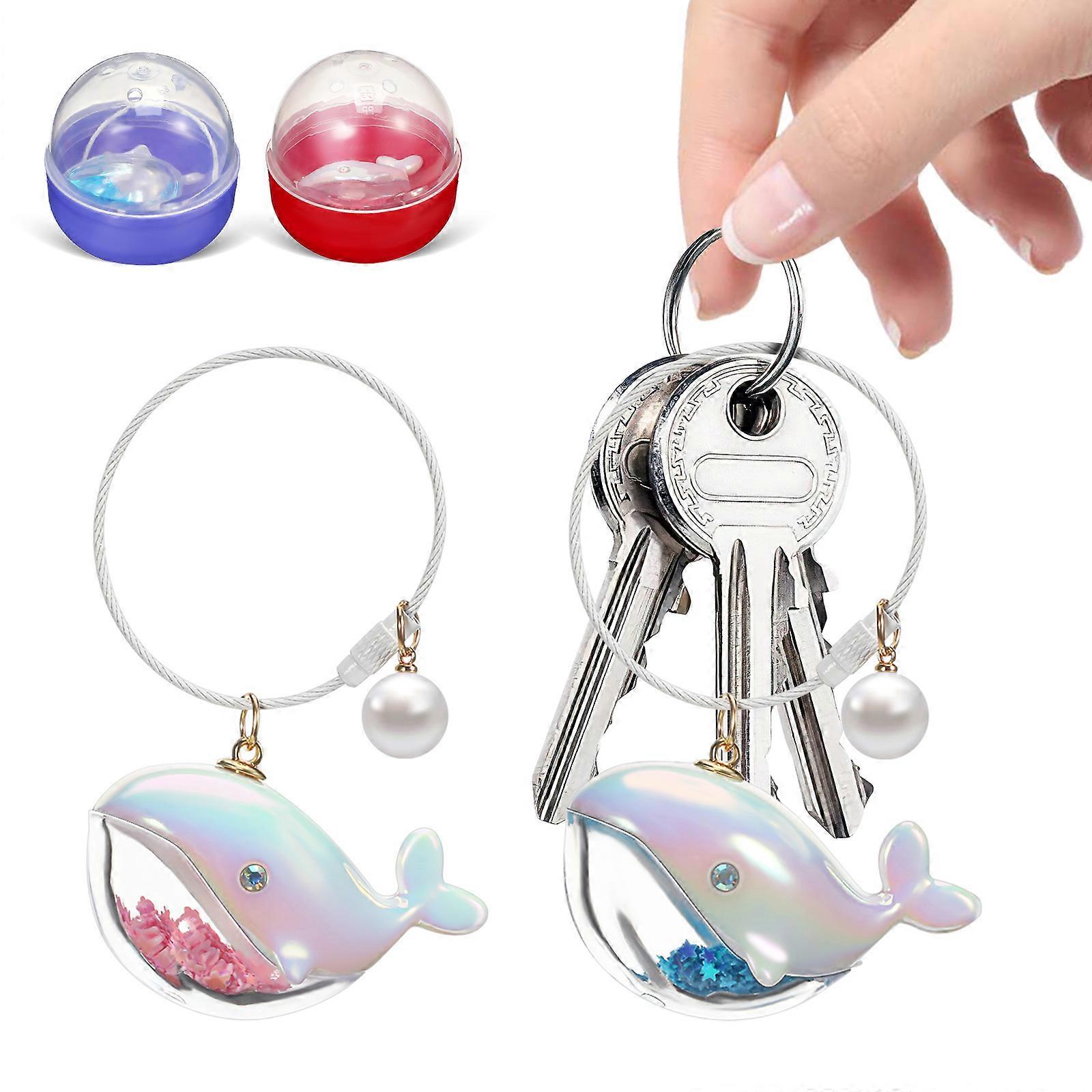 Ocean Themed Laser Whale Keyring for Decoration 2Pcs Creative Keychain Set