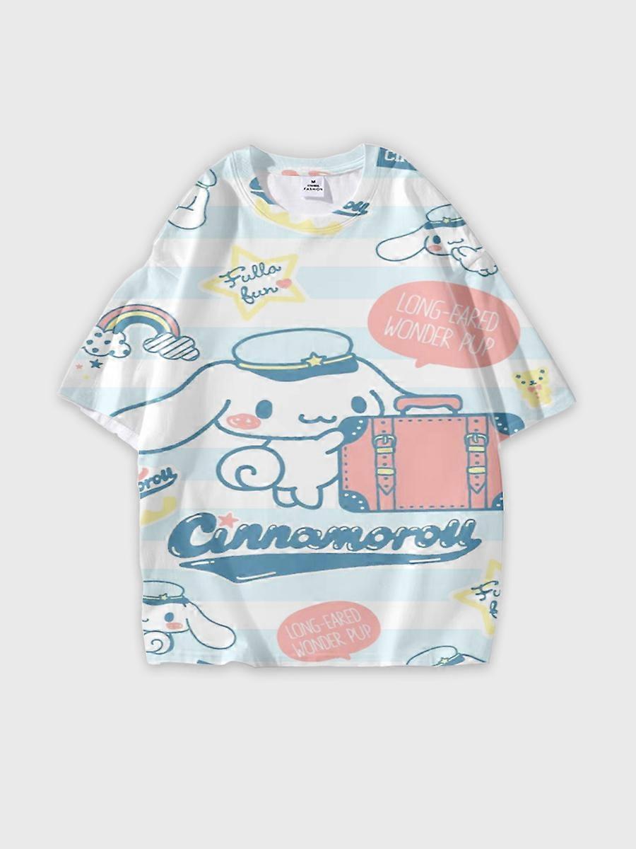 T-shirt round neck Cartoon Pattern loose short sleeve E2697
