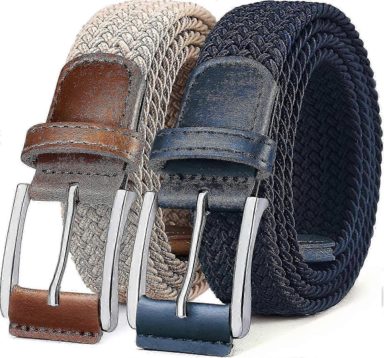 Bulliant Belt For Men 2pack, Mens Stretch Braided Web Belt Elastic For Casual Golf Hunting Pants Jeans,1 3/8\\