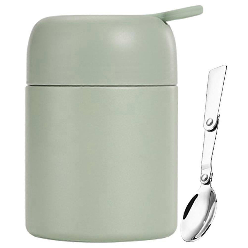 Thermal Container Insulated Soup Cup With Foldable Spoon For Students Daily Meals 14.5X10CM Wide Mouth 1Pack