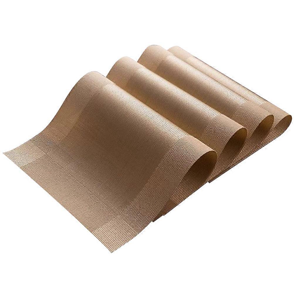 Golden Anti-slip Heat Insulated Table Placemats Set of from Scratches and Stains