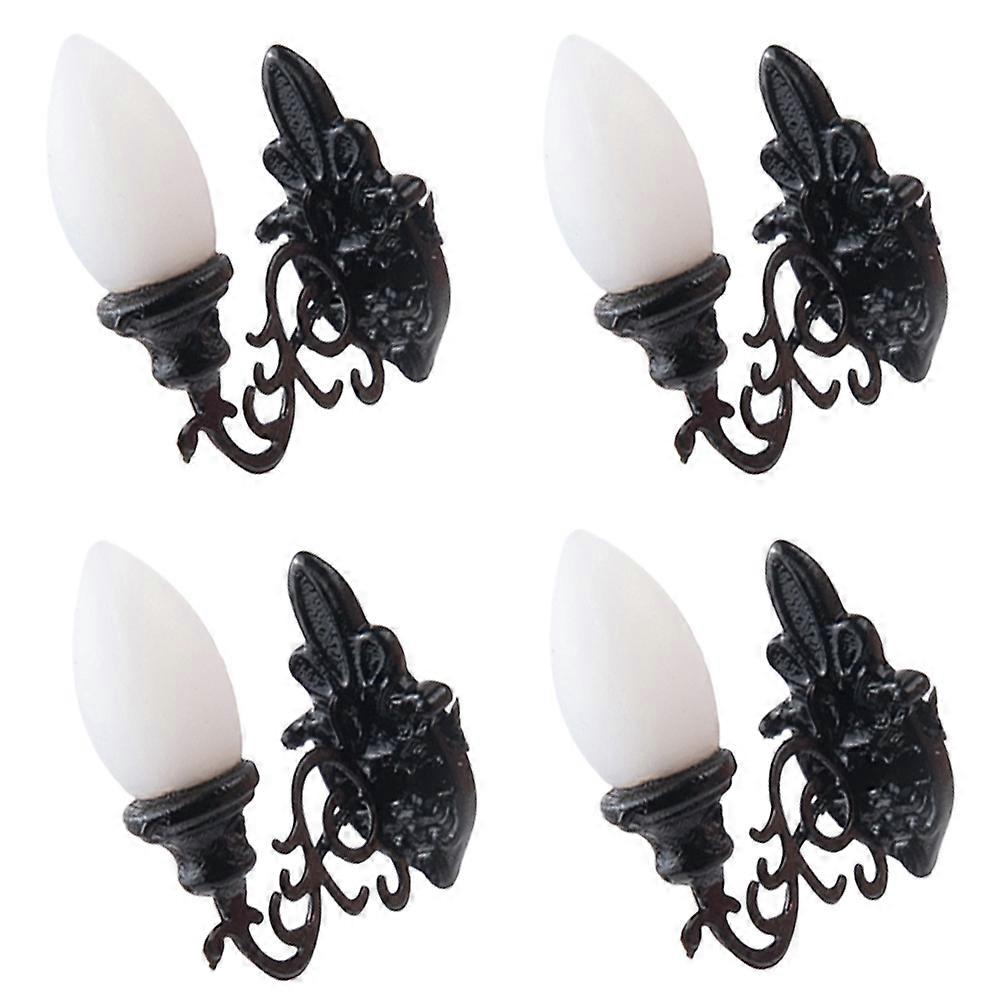Mini Wall Lamps for Decoration ABS Material Black Color Easy to Install and Remove 4 Pieces