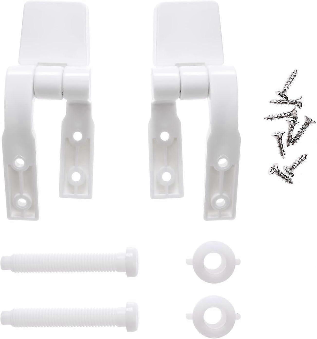 Durable Universal Plastic Toilet Seat Hinges with Bolts & Nuts - Easy Replacement Kit