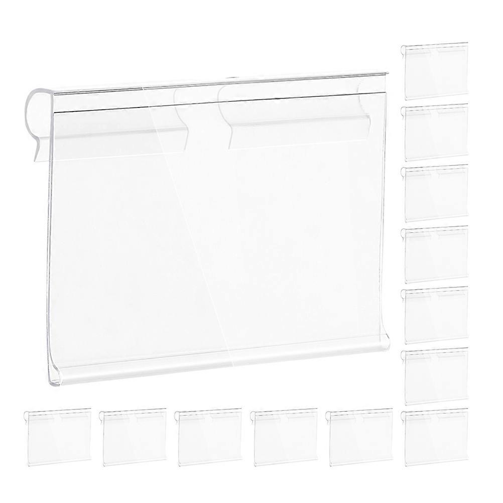 50PCS Transparent PVC Label Holders for Supermarket Shelves Clear Price Tags Wire Shelf Retail Display