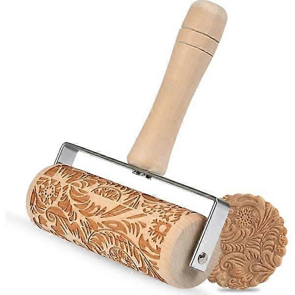 1 embossed rolling pin, 3D carved rolling pin, classic pattern
