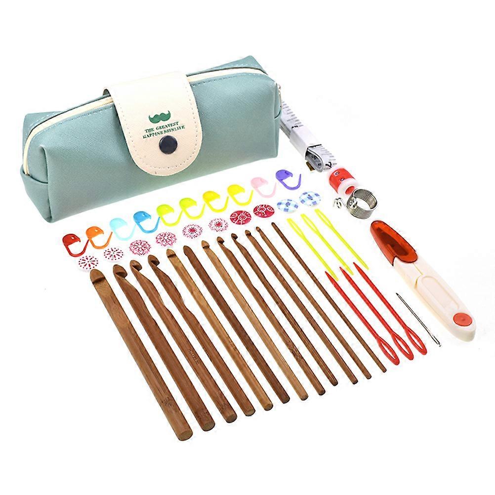 DIY Crochet Hooks Set with Ergonomic Grip Made of Plastic for Weaving Use Assorted Color 43Pcs Includes Storage Bag