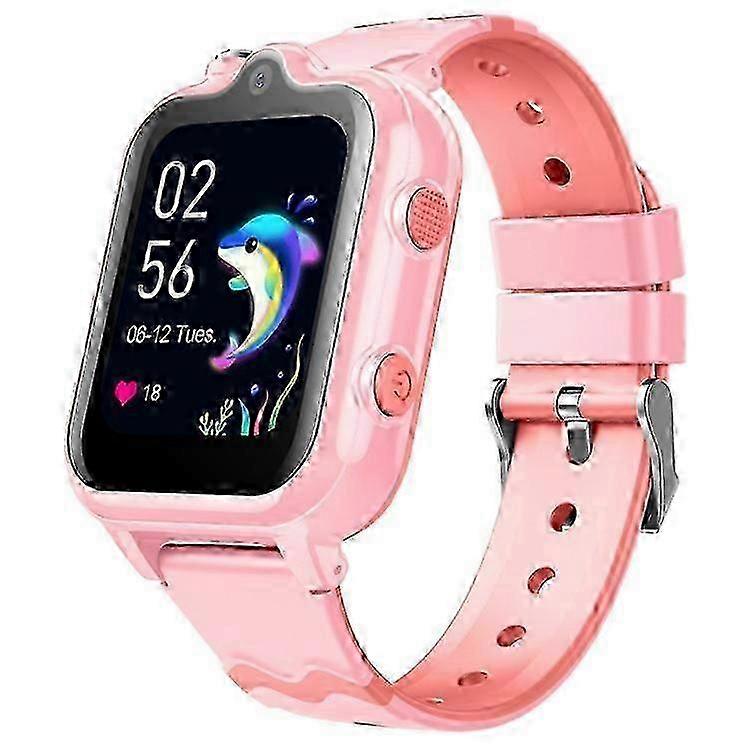 D35-c 4g Phone Kids Watch Gps Tracker Two-way Video Call Dual-lens Watch For  Pink