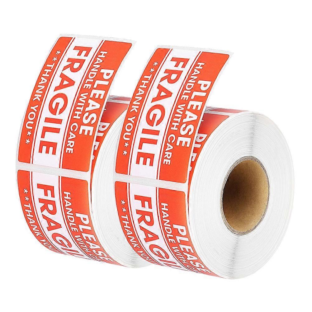 Adhesive Warning Sign 50x76mm Fragile Label Stickers For Office Use 2 Roll