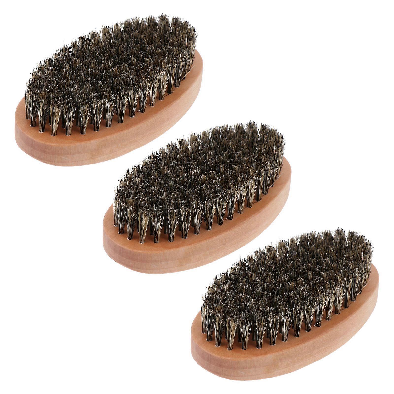 Beard Brush 3Pack Practical Male Care Tool for Everyday Use with Durable Wooden Handle Design Assorted Color