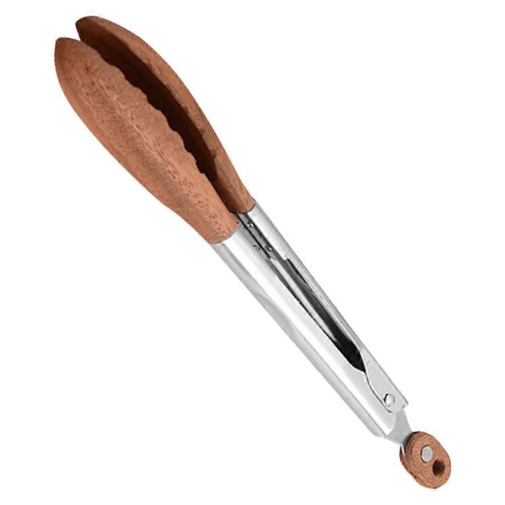 Stainless Steel and Walnut Wood Steak Clip for Kitchen Lightweight with Switch 9 8 Inches
