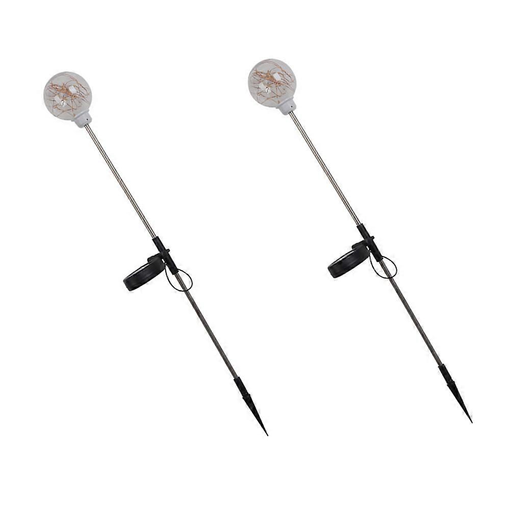 Solar Powered 2Pcs Round Ball Shape Outdoor Handicraft Lights For Patio Pathway Pond Border Driveway In Assorted Color