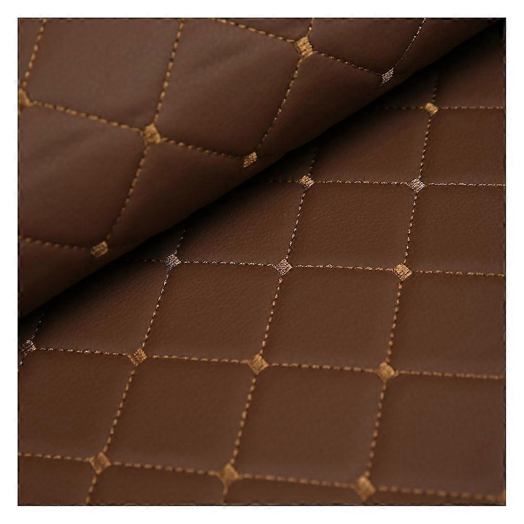 Leather material, Quilted, Faux leather, Fabric pattern, Brown / 1.4X4M