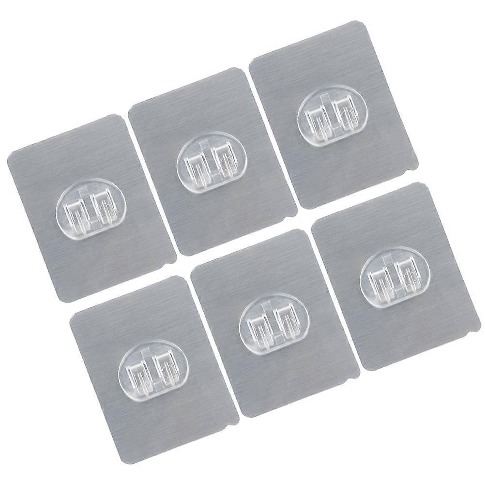 6 Pcs Punch Free Stainless Steel Hook Double PVC Hook Multi Function Clothes Hook Coat Hook for Door Back Wall Silver