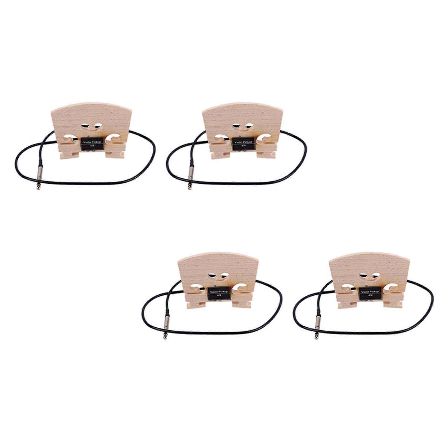 4part violin bridge with internally mounted piezo pickup for replacing 4/4 electric violin parts in full size