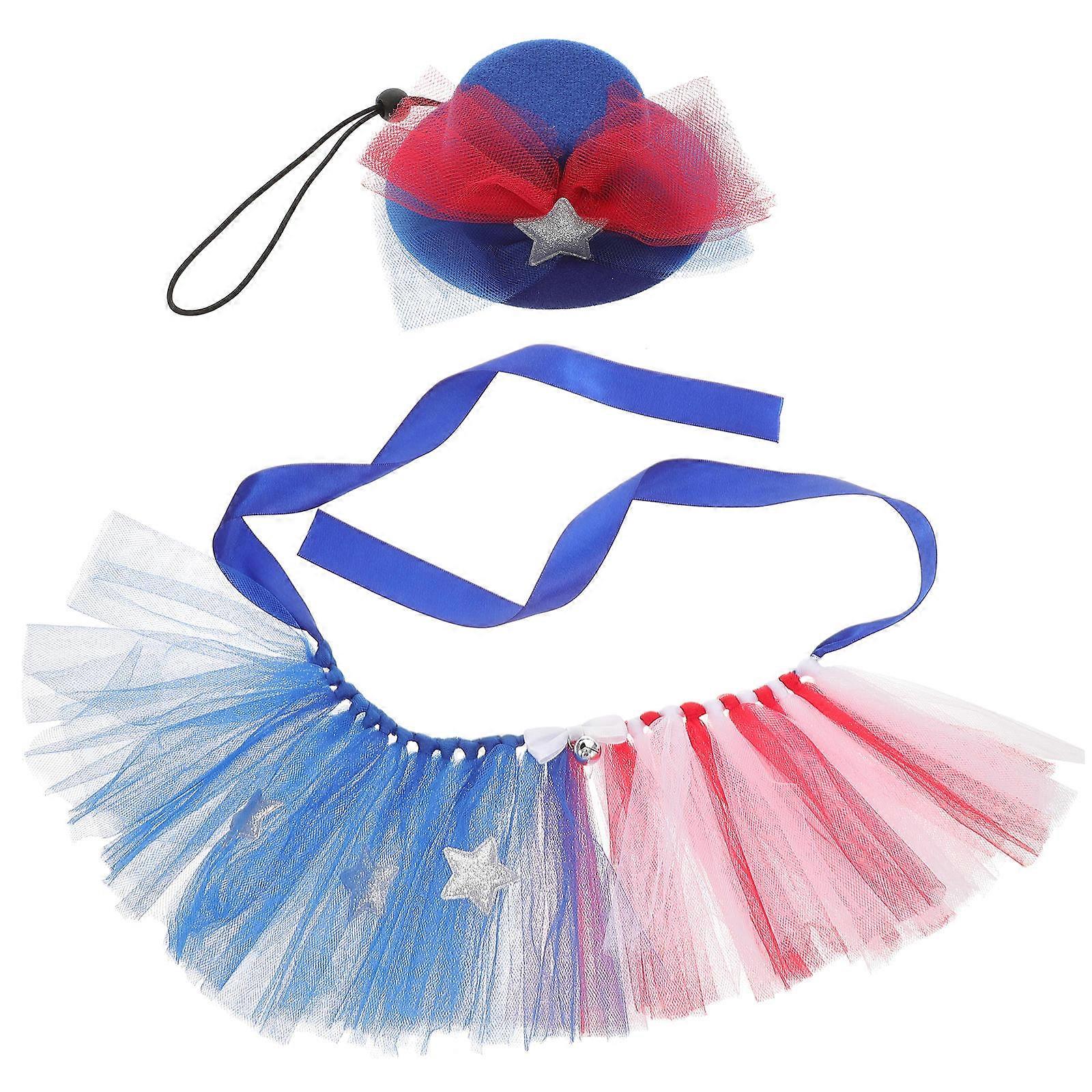 Independence Day Costume for Dogs with Assorted Color Gauze Tutu Skirt Perfect for Pets Celebrations