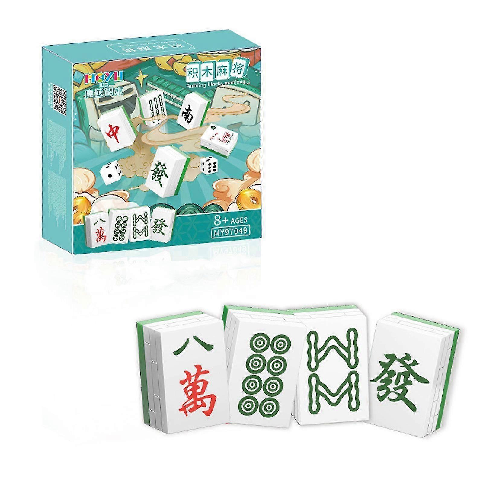Miniature Mahjong Table Building Blocks Set  Creative Construction Toy for Kids Inspired by Traditional British Games