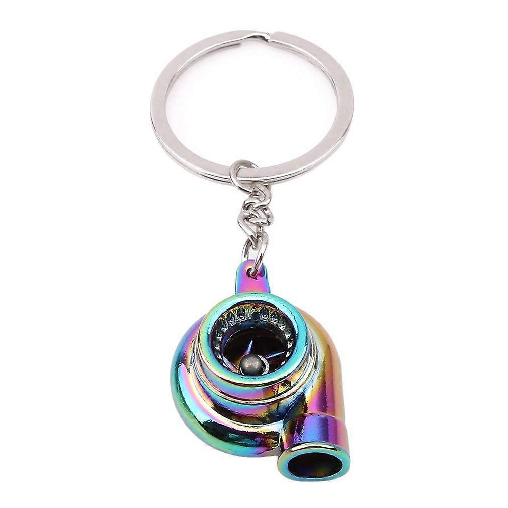 Car Parts Keyring Turbocharger Keychain Fob - Colourful, Portable Turbo Design for Car Enthusiasts