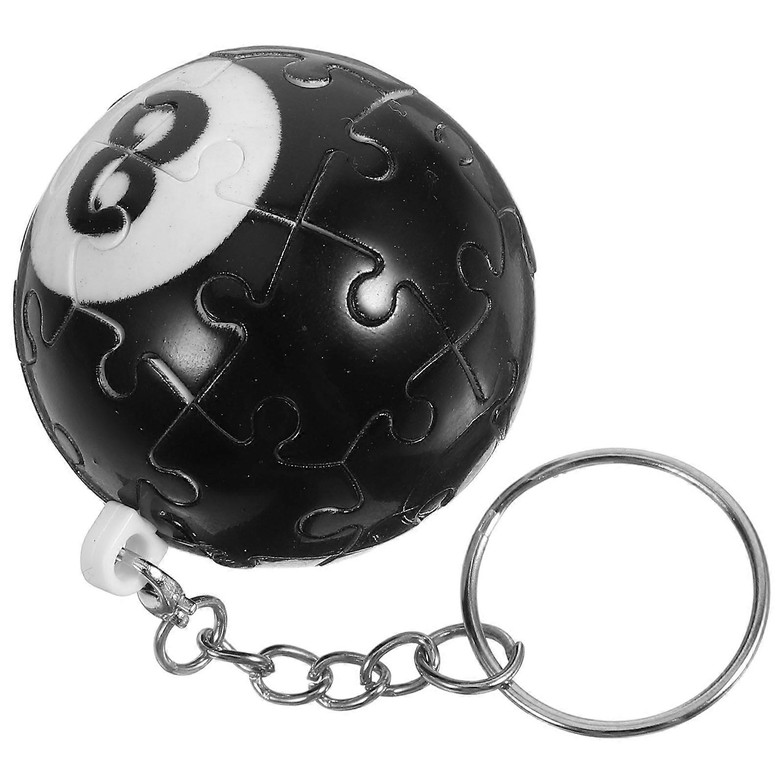 Keychain Accessories Billiard Keychain for Men Parties Black Spherical Key Organizer 1Pack
