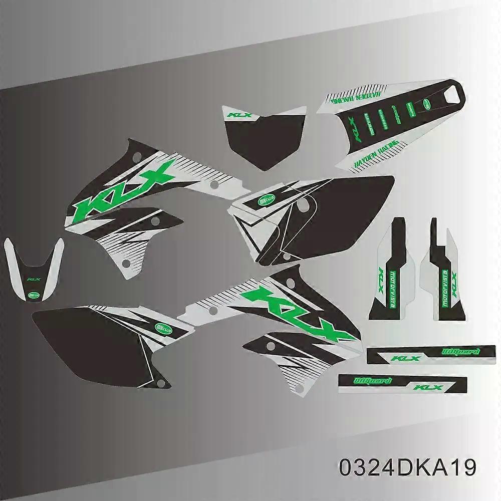 For KAWASAKI KLX 450 KLX450 2007-2020 Full Graphics Decals Stickers Motorcycle Background Custom Number Name