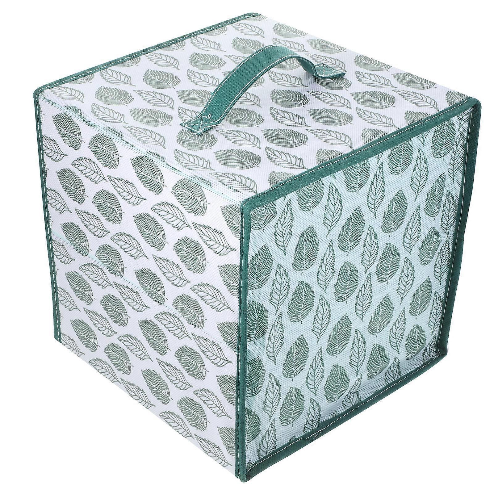 Green Cloth Printing Storage Bucket for Storage Use Foldable Organizer Box
