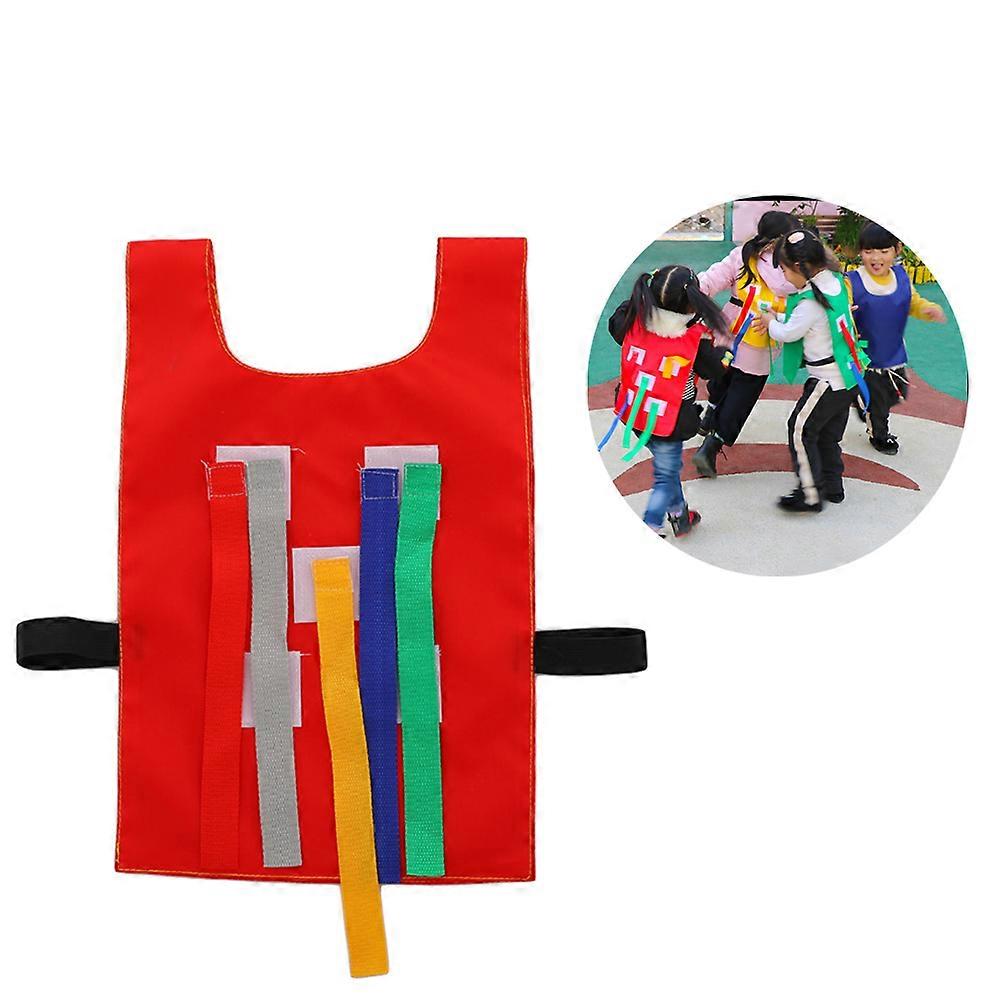 Red Cloth Waistcoat for Kids Featuring Pull Tails Game to Enhance Hand Eye Coordination and Visual Development Cloth