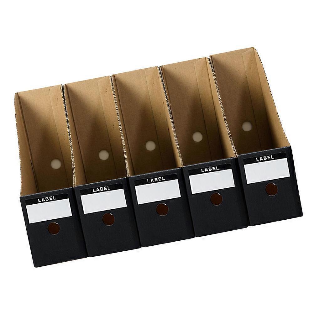 5pcs Sturdy Document Organizers File Boxes Storage Holders for Office Home Lightweight Cardboard Magazine Racks Files Storage