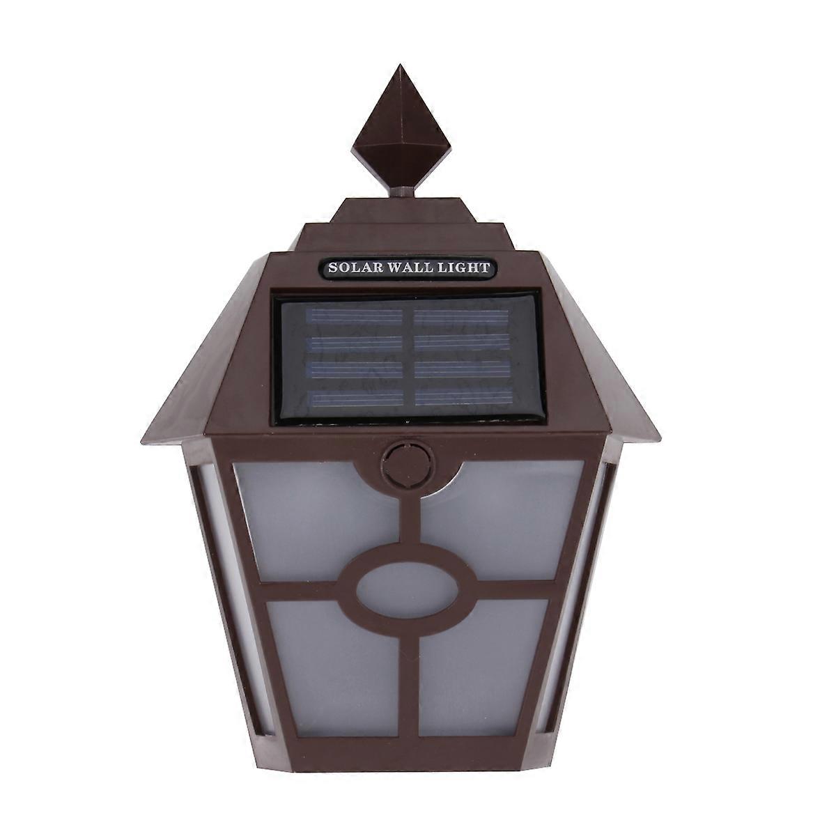 Outdoor Garden Lamp With Solar Activation Designed For Pathway Lighting In Brown 2Set