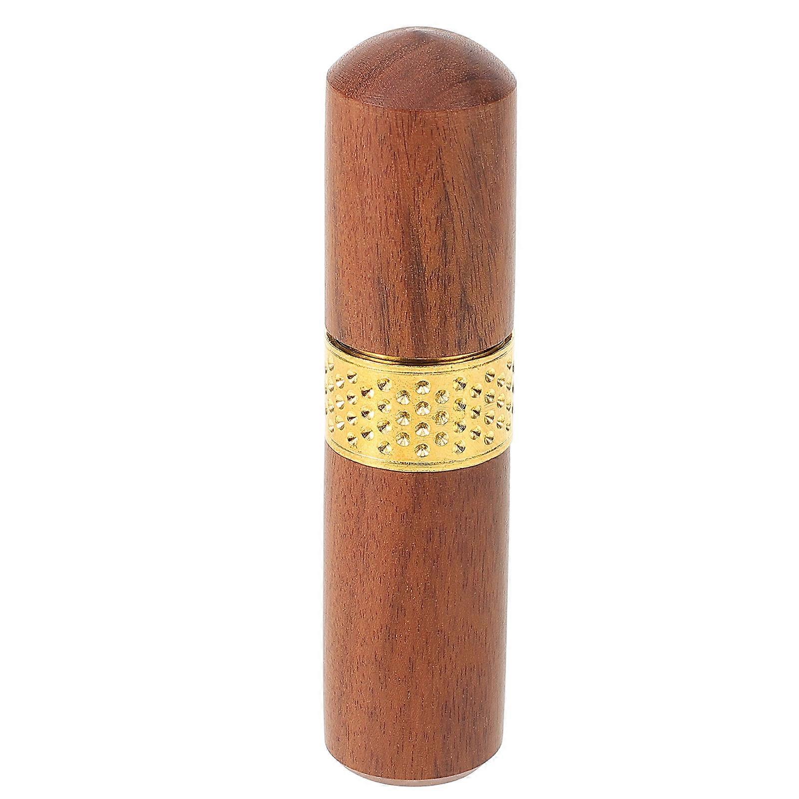Portable Wooden Needle Case for Storage Dark Red Durable and Safe with Screw Opening Design