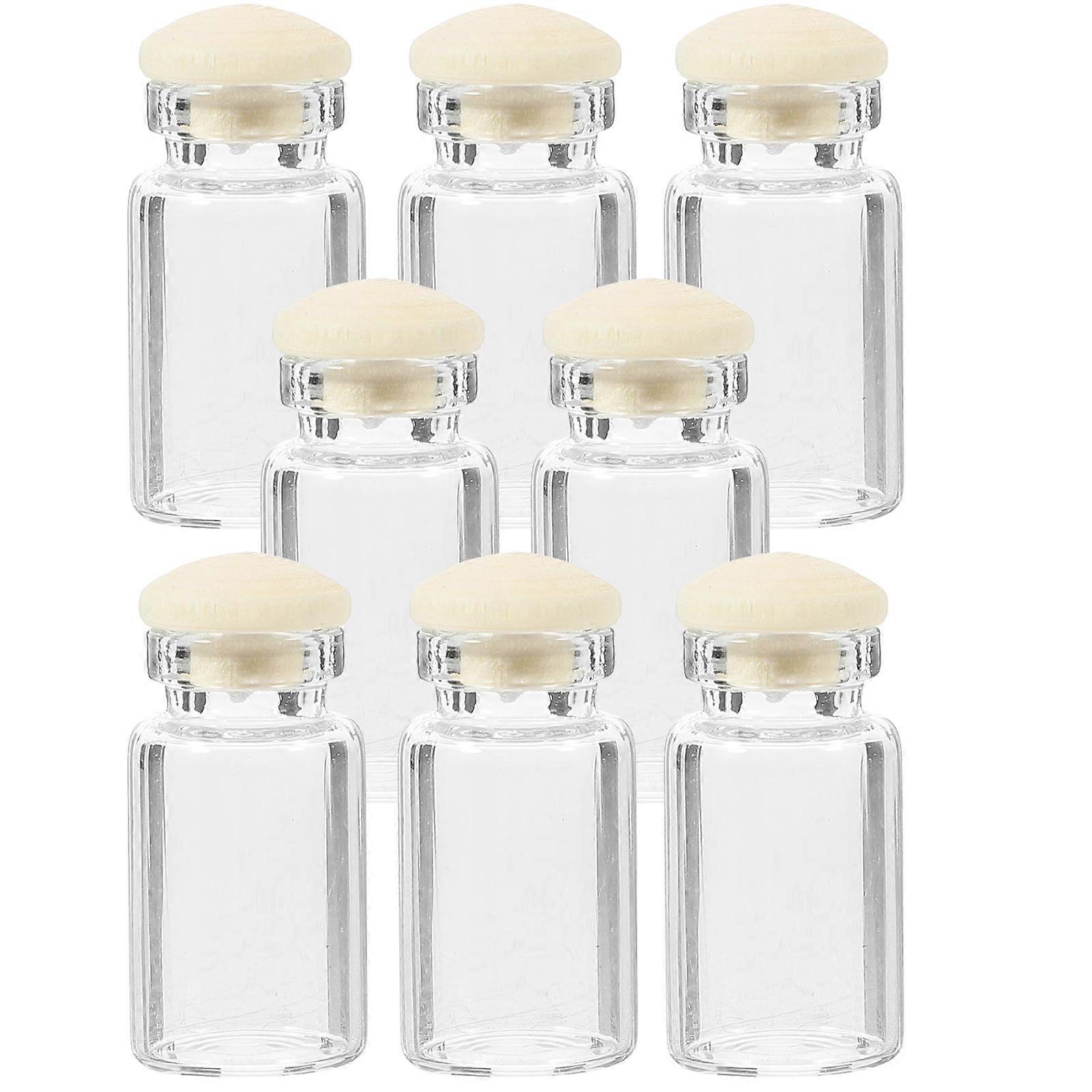 8pcs Mini Glass Jars for Dollhouse Supplies – Miniature Bottles with Fine Texture, Break Resistant & Reusable for Home Decor & Craft Projects