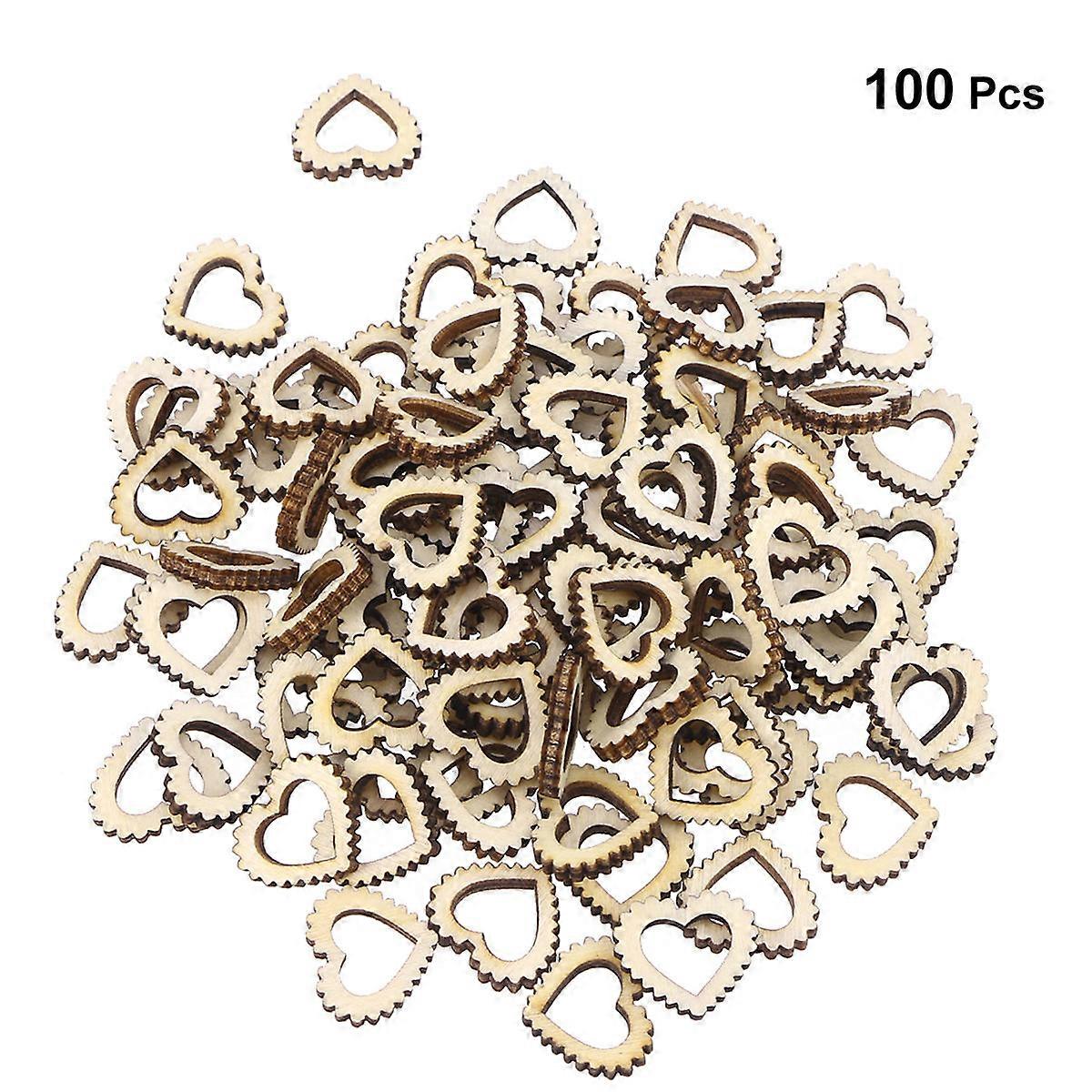 Wooden Heart Cutouts for DIY Use Smooth Touch and Durable Made of Premium Wood Beige Color 30mm