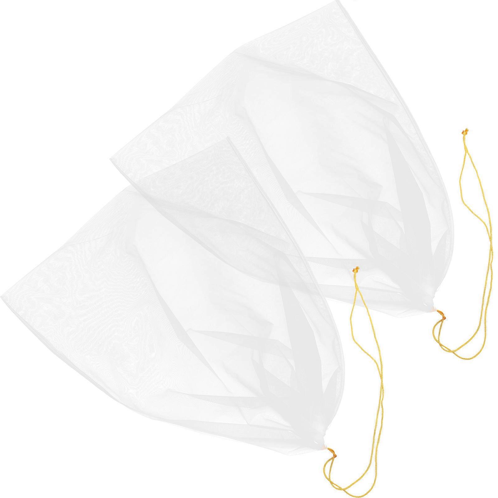 Honey Strainer Bags Nylon Mesh Filter Net 2 Pack Reusable Washable with Drawstring for Juice Soy Milk Residue Filtering Beekeeping