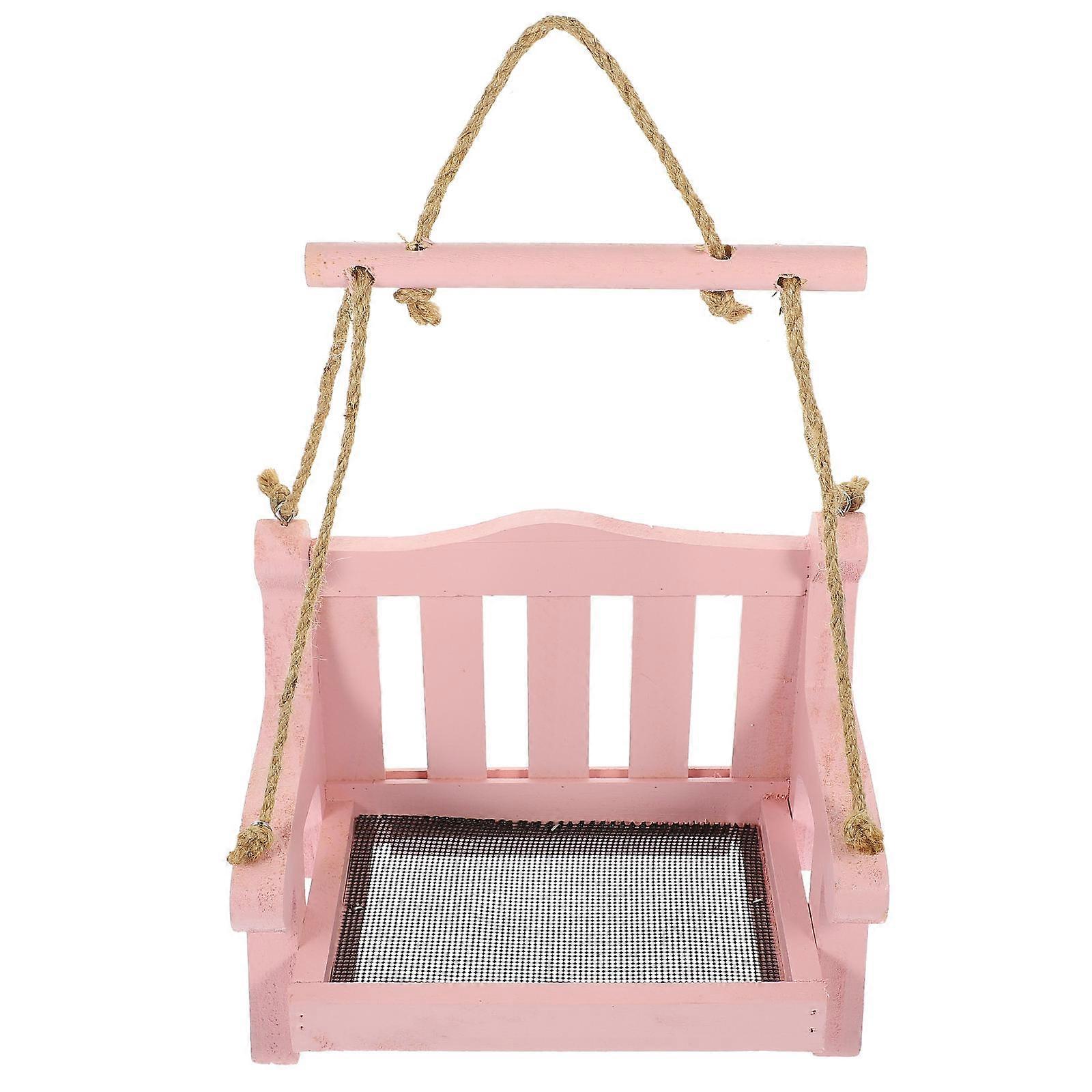 Pink Bird Feeder for Garden with Smooth Surface and Creative Design Made of Synthetic Material 6.5 Inches