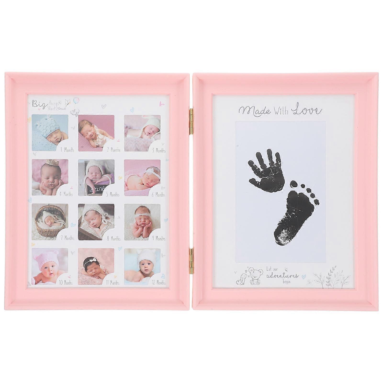 Baby Picture Frame for Infant Keepsake Plastic Handprint Milestone Frame