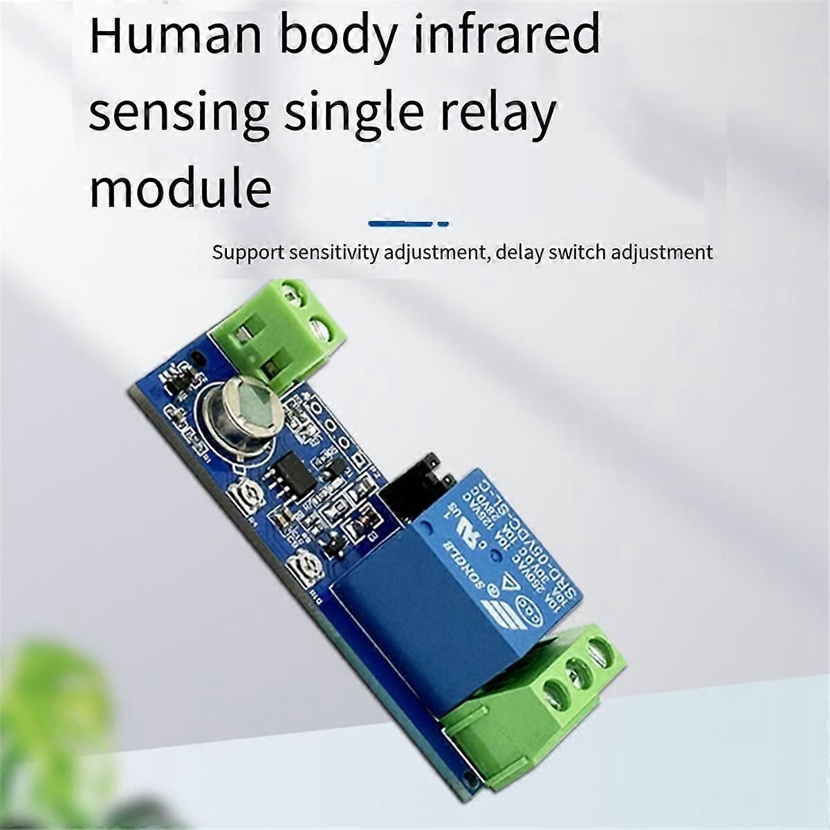 Relay Module Human Body Infrared Sensing Single Module Delay Time Adjustable Dual Mode Multifunction Module