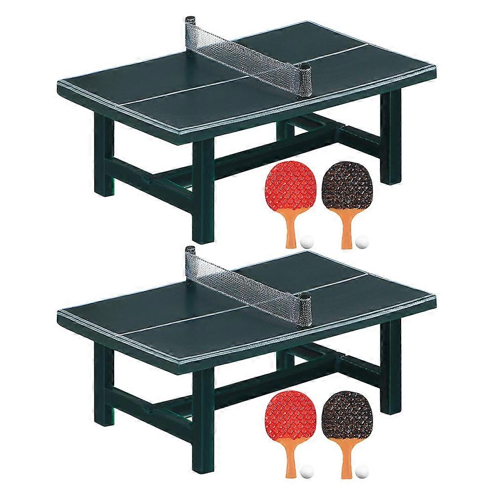 Miniature Sports Accessories Table Tennis Set 2 Sets For Dollhouse Layout And Micro Landscape Decoration